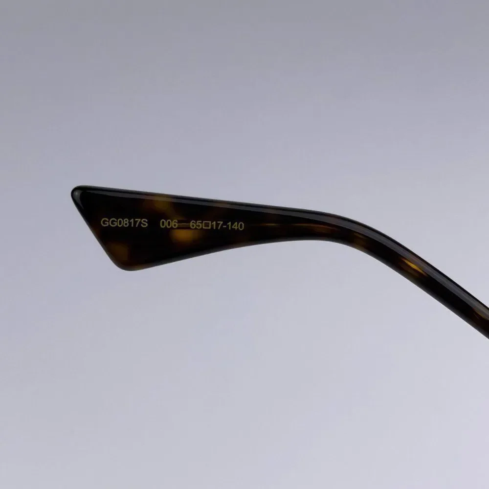 NEW Gucci Logo GG0817S 006 Gold Gray Geometric Oversized Metal Women Sunglasses - Picture 9 of 11